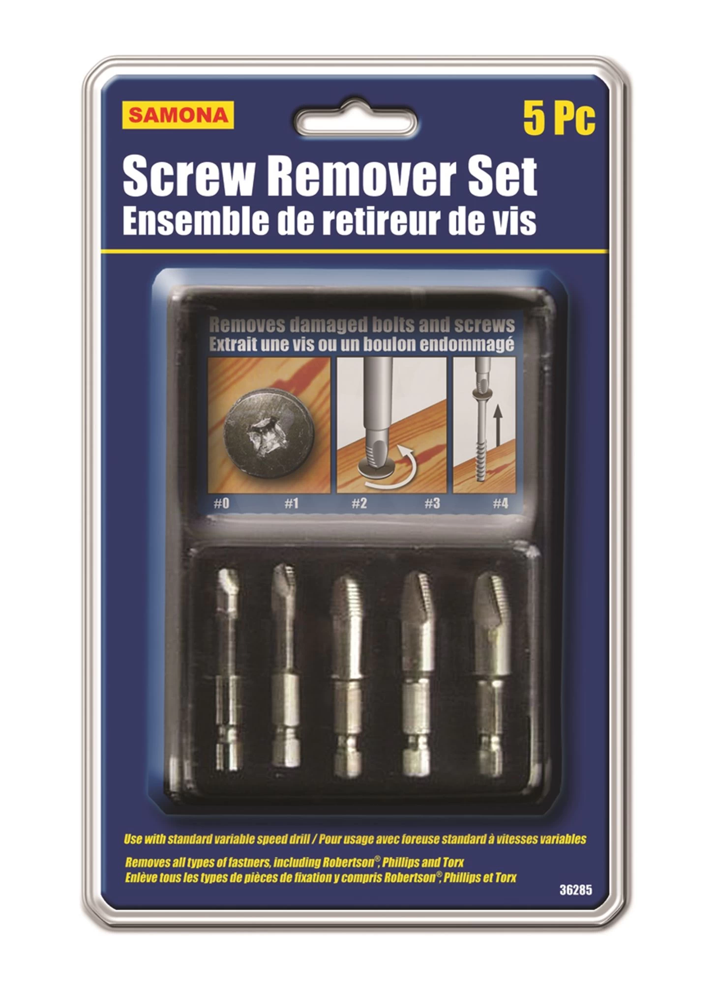 5 PIECE SAMONA SCREW REMOVAL TOOL SET 4 5 PIECE SAMONA SCREW REMOVAL TOOL SET - Image 2