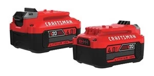 Craftsman 20V MAX* 4.0AH LI-ION BATTERY (2PK) 3 Craftsman 20V MAX* 4.0AH LI-ION BATTERY (2PK)
