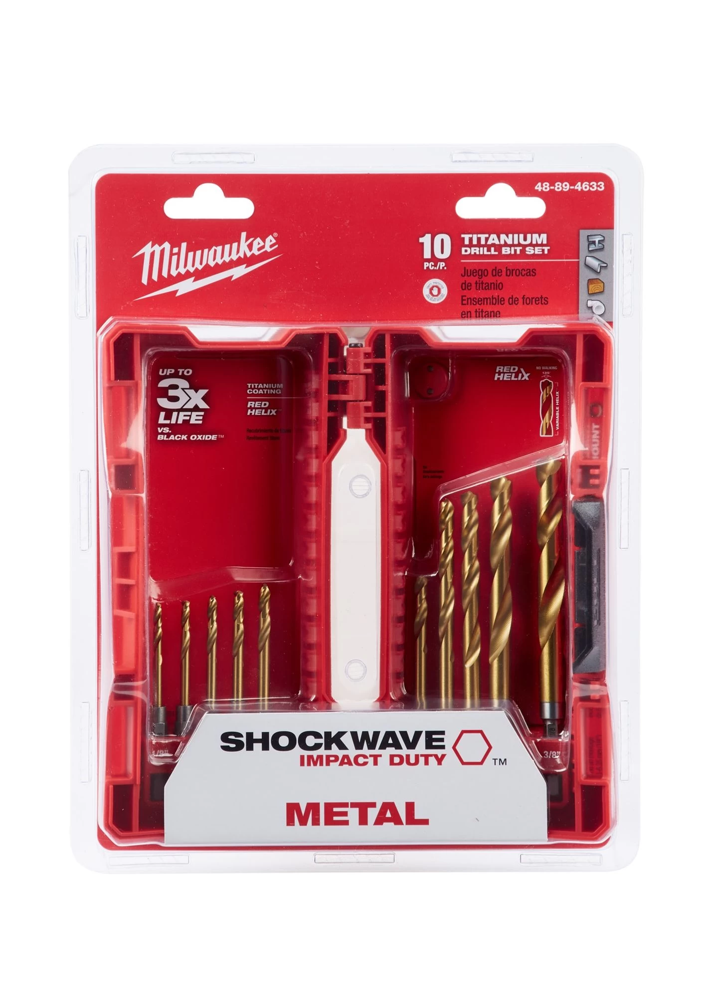 SHOCKWAVE™ RED HELIX™ Titanium Drill Bit Set -10 Piece 3 SHOCKWAVE™ RED HELIX™ Titanium Drill Bit Set -10 Piece